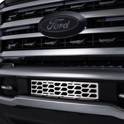 Polished SS Hex Shield Design Bumper Grille <br> 23-24 Ford F-350