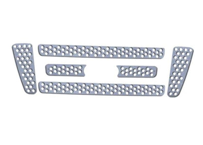 6-pcs Punch SS Grilles w/ Logo CutOut <br> 04-08 Ford F-150
