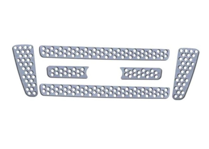 6-pcs Punch SS Grilles w/ Logo CutOut <br> 04-08 Ford F-150