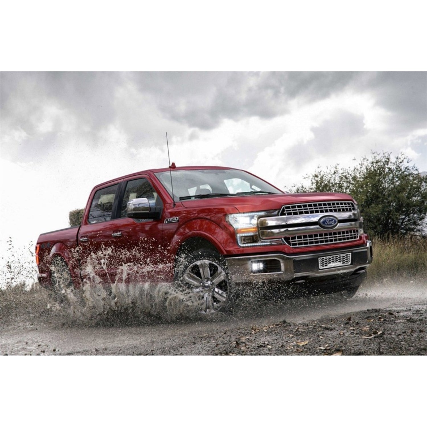 Polished Bar Pattern Bumper Grille Inserts <br> 20-23 Ford F-250 F-350