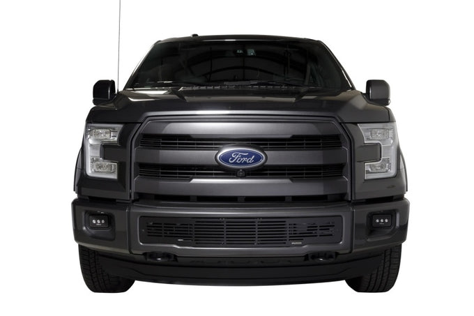 Stainless Steel Black Bar Design Bumper Grille Inserts <br> 15-17 Ford F-150
