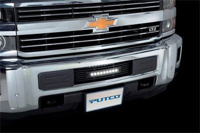 Bumper Grille Insert w/ Curved Flush 10in Light Bar <br> 15-19 Chevy Silverado, GMC Sierra 2500 3500 HD