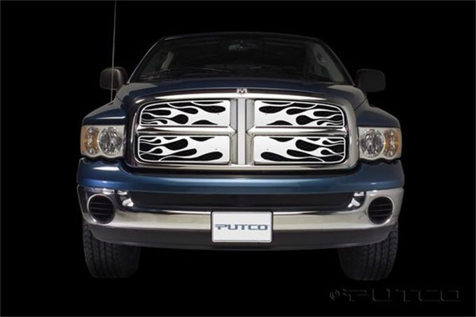 Flaming Inferno Stainless Steel Grille <br> 02-05 Dodge Ram 1500 2500 3500