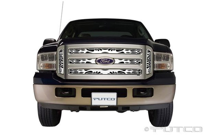 Flaming Inferno Stainless Steel Grille <br> 05-07 Ford F-350 F-250
