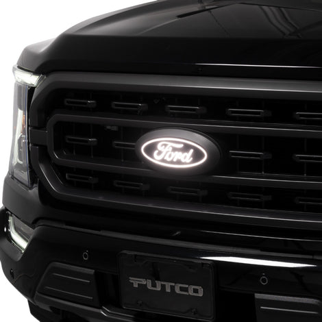 Front Luminix Ford LED Emblem w/Camera CutOut <br> 23-24 Ford F-150 Lightning
