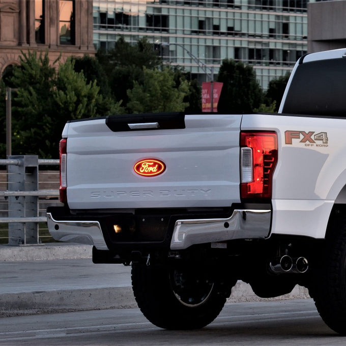 Rear Luminix Ford LED Emblem <br> 17-19 Ford F-250 F-350 F-450 Super Duty