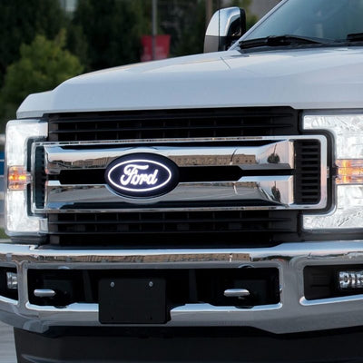 Front Luminix Ford LED Emblem w/ Camera CutOut <br> 17-19 Ford F-250 F-350 F-450 Super Duty