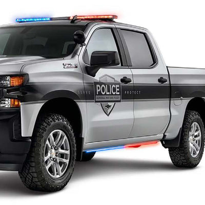 Amber/White Blade Rocker Kits Sideliners <br> 15-25 Chevy Silverado, GMC Sierra 2500 3500 HD