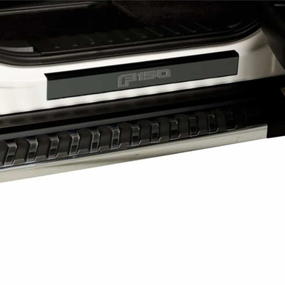 2pc Black Platinum Door Sill <br> 15-20 Ford F-150