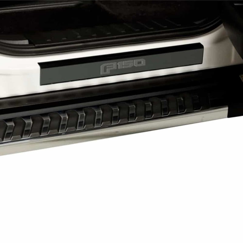 2pc Black Platinum Door Sill <br> 15-20 Ford F-150
