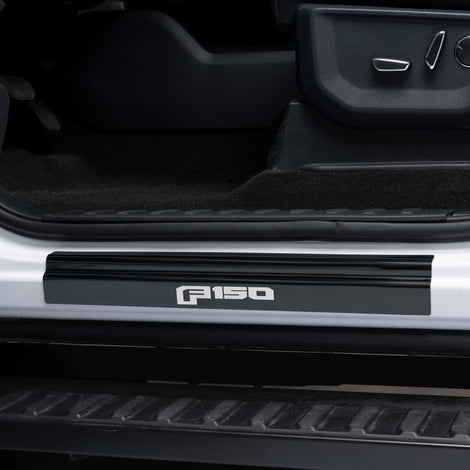 4pcs Black Platinum Door Sills <br> 15-20 Ford F-150