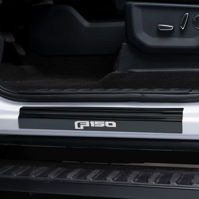 4pcs Black Platinum Door Sills <br> 15-20 Ford F-150