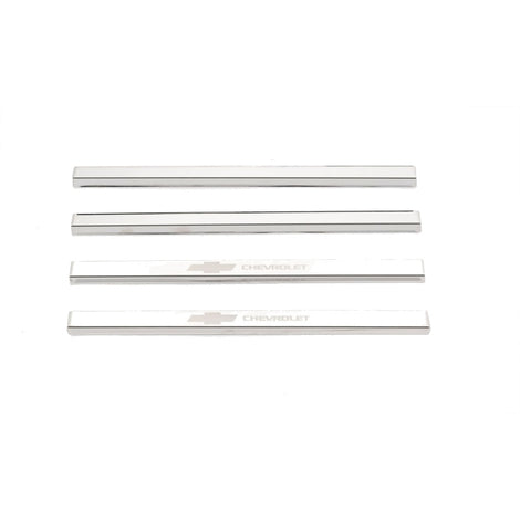 CHEVROLET Etching SS Door Sill Plates <br> 14-19 Chevy Silverado, GMC Sierra 1500 2500 3500 HD