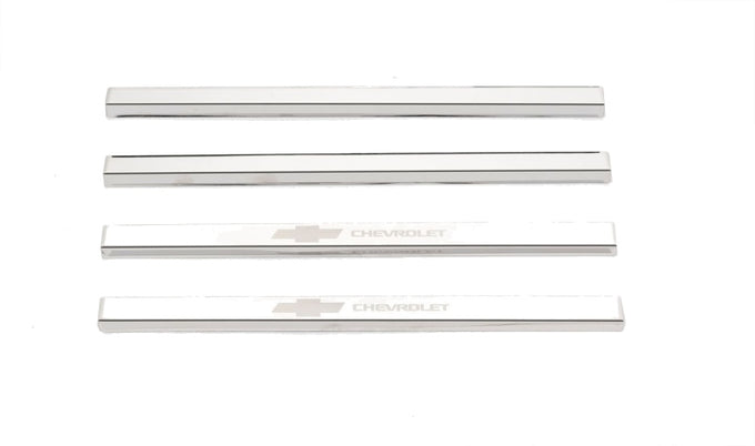 CHEVROLET Etching SS Door Sill Plates <br> 14-19 Chevy Silverado, GMC Sierra 1500 2500 3500 HD