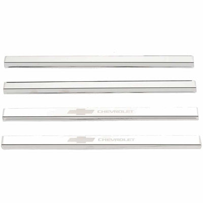 CHEVROLET Etching SS Door Sill Plates <br> 14-19 Chevy Silverado, GMC Sierra 1500 2500 3500 HD