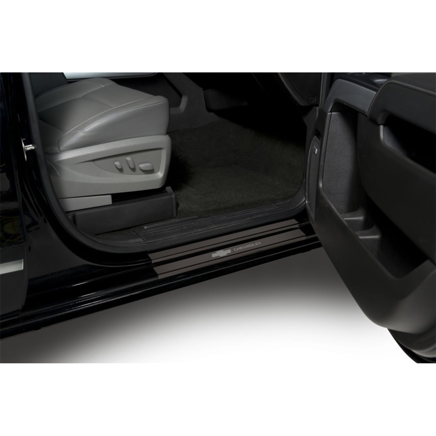 8pcs Black Platinum Door Sills w/ CHEVROLET Etching <br> 14-19 Chevy Silverado 1500 2500 3500 HD