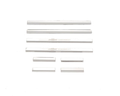 8pcs Stainless Stee Door Sills <br> 14-19 Chevy Silverado, GMC Sierra 1500 2500 3500 HD