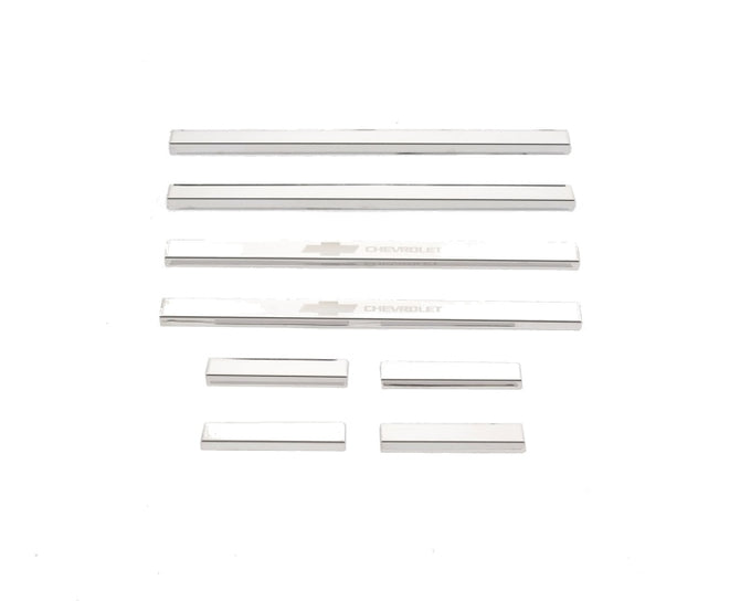 8pcs Stainless Stee Door Sills <br> 14-19 Chevy Silverado, GMC Sierra 1500 2500 3500 HD