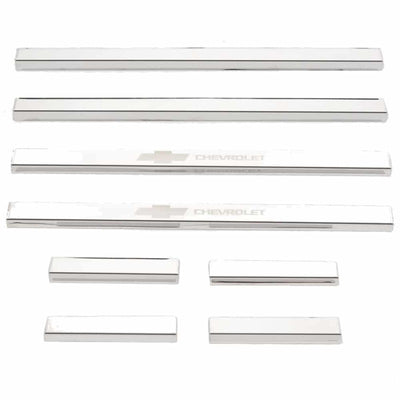 8pcs Stainless Stee Door Sills <br> 14-19 Chevy Silverado, GMC Sierra 1500 2500 3500 HD