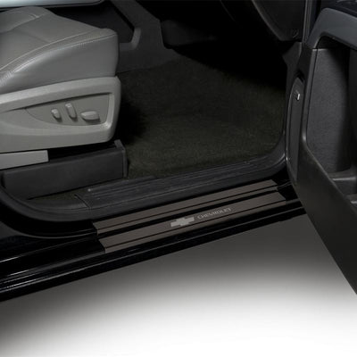 8pcs Black Platinum Door Sills <br> 14-19 Chevy Silverado, GMC Sierra 1500 2500 3500 HD