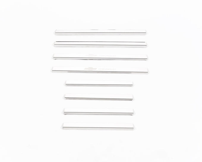 8pcs Stainless Steel Door Sills <br> 14-19 Chevy Silverado 1500 2500 3500 HD