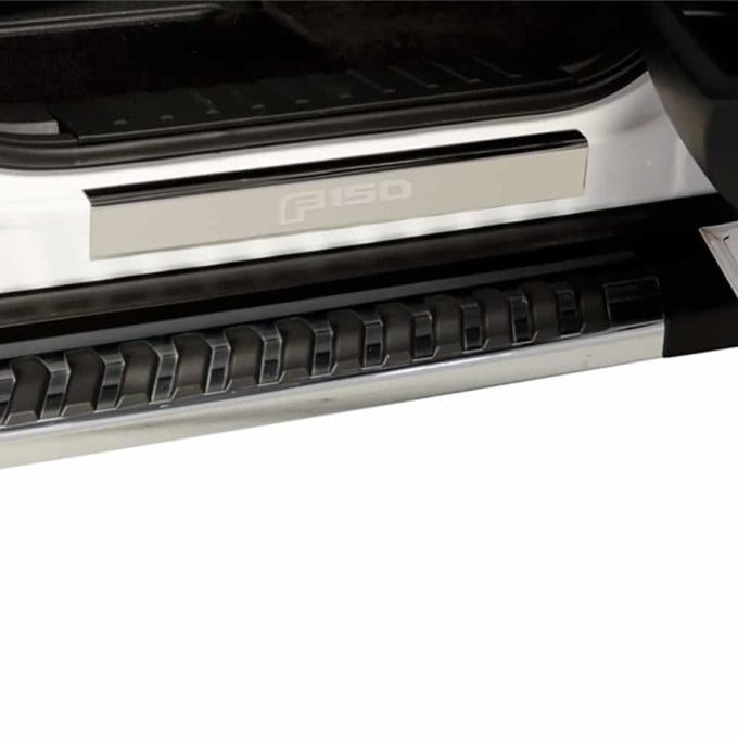 Super Duty Logo Stainless Steel Door Sill Plates <br> 17-22 Ford F-150 F-250 F-350 F-450 Super Duty