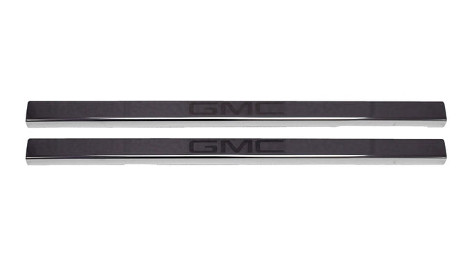 2pcs Black Platinum Door Sills <br> 19-25 GMC Sierra 1500 2500 3500 HD