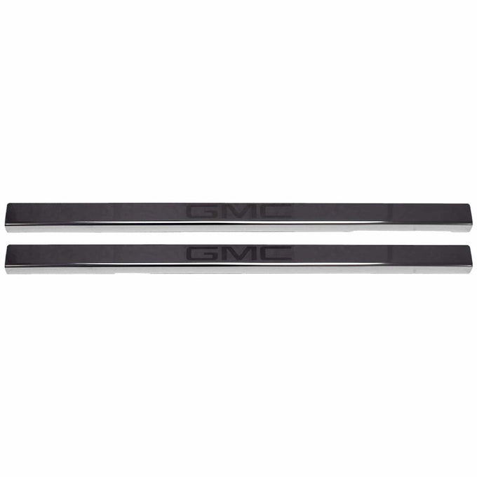 2pcs Black Platinum Door Sills <br> 19-25 GMC Sierra 1500 2500 3500 HD