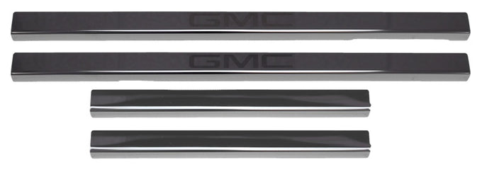 4pc Black Platinum Door Sills <br> 19-25 GMC Sierra 1500 2500 3500 HD