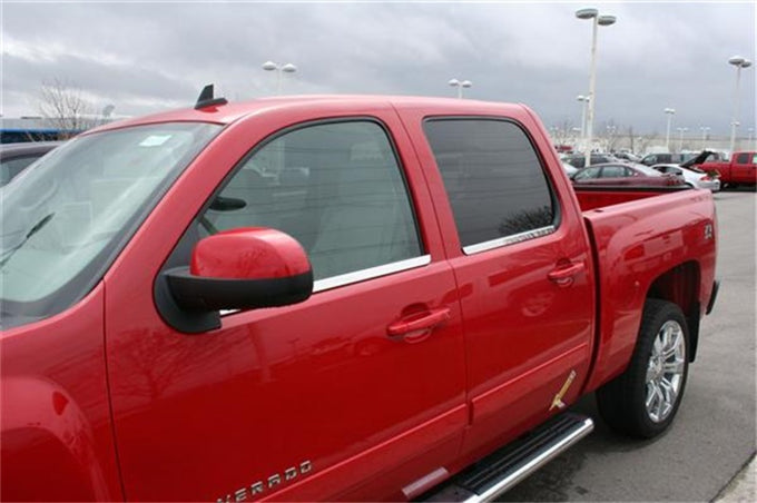 Stainless Steel Window Trim Accents <br> 07-14 Chevy Silverado, GMC Sierra 1500 2500 3500 HD