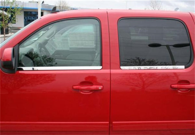 Stainless Steel Window Trim Accents <br> 07-14 Chevy Silverado, GMC Sierra 1500 2500 3500 HD