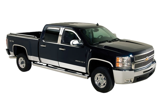 8ft Long Box 10pcs Stainless Steel Rocker Panels <br> 14-19 Chevy Silverado, GMC Sierra 1500 2500 3500 HD