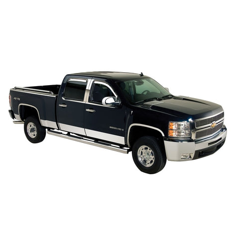8pcs Stainless Steel Rocker Panels <br> 15-19 Chevy Silverado 3500 HD