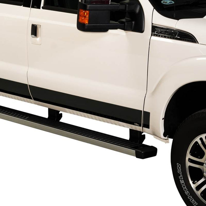 12pcs4.25in Wide Black Platinum Rocker Panels <br> 17-22 Ford F-250 F-350