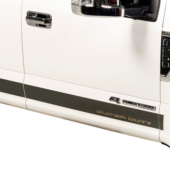 12pcs4.25inBlack Platinum Rocker Panels <br> 17-22 Ford F-250 F-350
