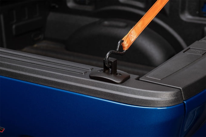 Pair Black Push-Up Tie Downs for Rear Stake Pockets <br> 19-25 Chevy Silverado, GMC Sierra 1500