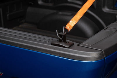 Pair Black Push-Up Tie Downs for Rear Stake Pockets <br> 19-25 Chevy Silverado, GMC Sierra 1500