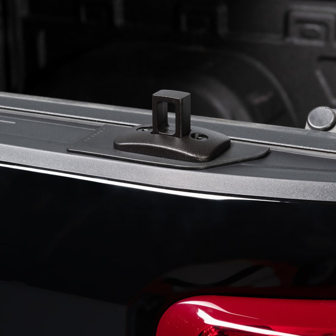 Pair Black Push-Up Tie Downs for Rear Stake Pockets <br> 19-25 Chevy Silverado, GMC Sierra 1500