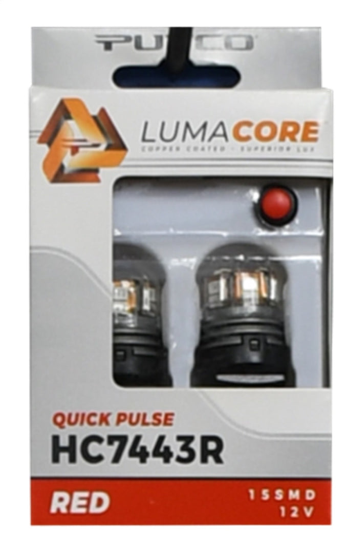 Pair LumaCore 7443 Red x3 Strobe w/ Bright Stop <br> Universal