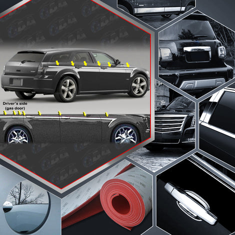 14pcs Stainless Steel Body Side Molding Accent Trim<br>05-08 Dodge Magnum