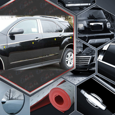 12pcs Stainless Steel Body Side Molding Accent Trim<br>10-17 Chevy Equinox