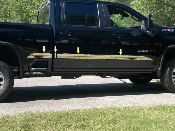 8Pc Stainless Steel Side Trim <br>20-24 Chevy Silverado HD