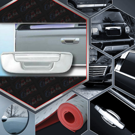 2pcs Chrome Plated Tailgate Handle Cover Kit<br>02-08 Dodge Ram