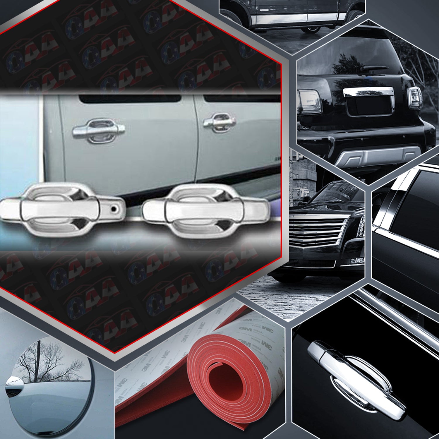 8pcs Chrome ABS Plastic Door Handle Cover<br>04-12 Chevy Colorado