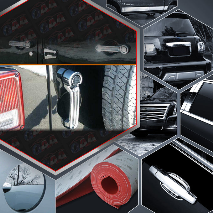 10pcs Chrome ABS Plastic Door And Tailgate Handle Cover Package<br>07-18 Jeep Wrangler JK