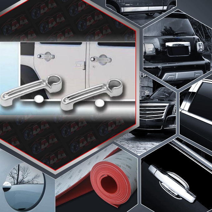 6pcs Chrome ABS Plastic Door Handle Covers<br>07-18 Jeep Wrangler JK 2-Door