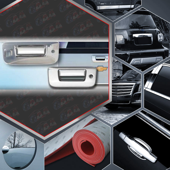 2pcs Chrome ABS Plastic Tailgate Handle Cover<br>07-13 Chevy Silverado GMC Sierra