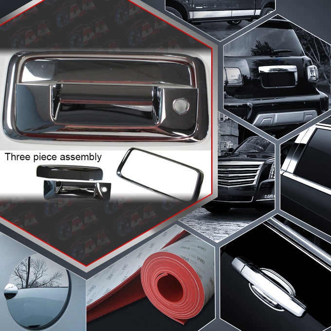 2pcs Chrome ABS Plastic Tailgate Handle Cover<br>14-18 Silverado, 2019 1500 LD, 14-18 GMC Sierra