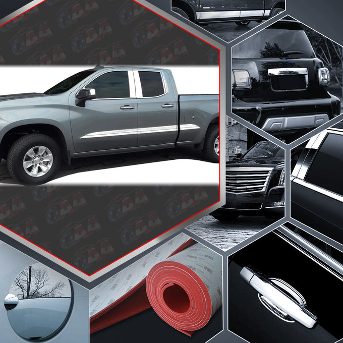 8pcs Stainless Steel Door Handle Accent Trim<br>19-20 Chevy Silverado 1500 Double Cab