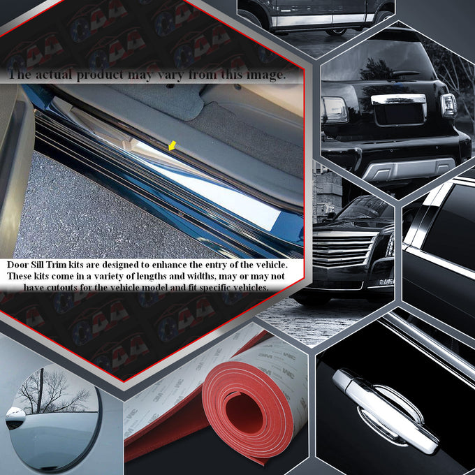 2pcs Stainless Steel Door Sill Trim<br>99-02 Chevy Silverado 1500 Regular Cab